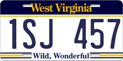 WV license plate 1SJ457