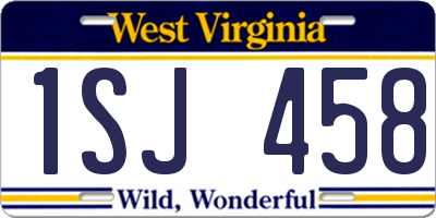 WV license plate 1SJ458