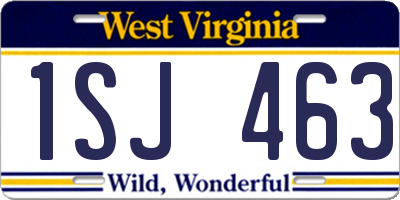 WV license plate 1SJ463