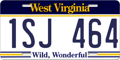 WV license plate 1SJ464