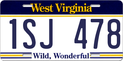 WV license plate 1SJ478