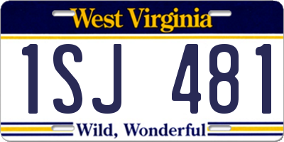 WV license plate 1SJ481