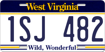 WV license plate 1SJ482