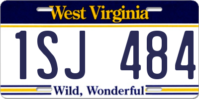 WV license plate 1SJ484
