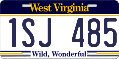 WV license plate 1SJ485
