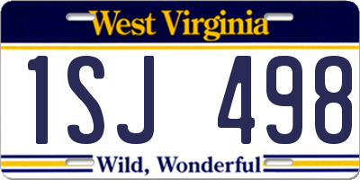 WV license plate 1SJ498