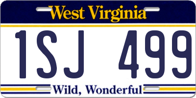 WV license plate 1SJ499