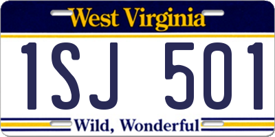 WV license plate 1SJ501