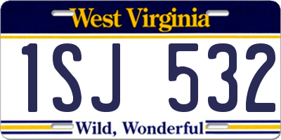 WV license plate 1SJ532