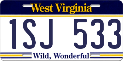 WV license plate 1SJ533