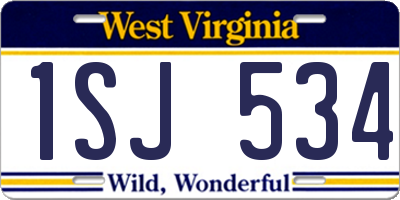 WV license plate 1SJ534