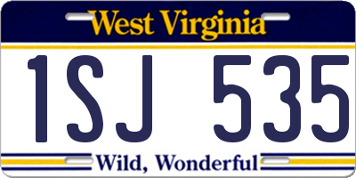 WV license plate 1SJ535