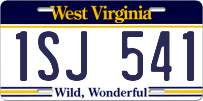 WV license plate 1SJ541