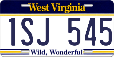 WV license plate 1SJ545