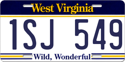 WV license plate 1SJ549