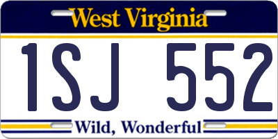 WV license plate 1SJ552