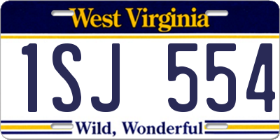 WV license plate 1SJ554