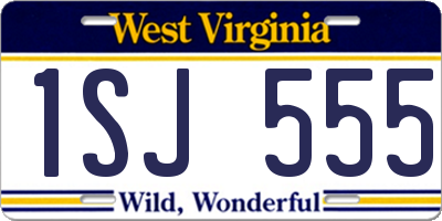 WV license plate 1SJ555