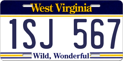WV license plate 1SJ567