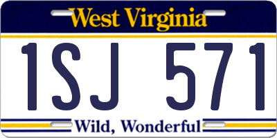 WV license plate 1SJ571