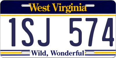 WV license plate 1SJ574
