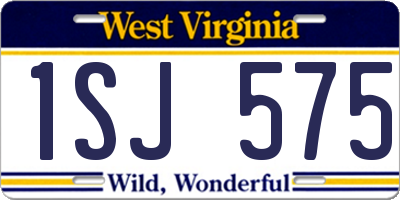 WV license plate 1SJ575