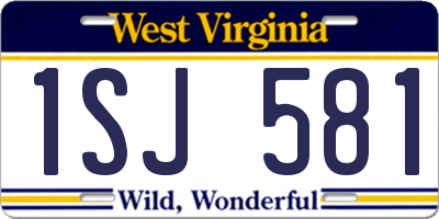 WV license plate 1SJ581
