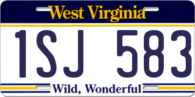 WV license plate 1SJ583