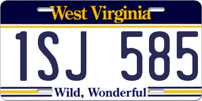 WV license plate 1SJ585