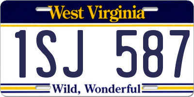 WV license plate 1SJ587