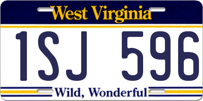WV license plate 1SJ596