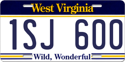 WV license plate 1SJ600