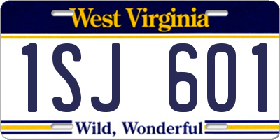 WV license plate 1SJ601
