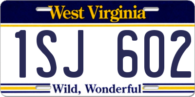 WV license plate 1SJ602