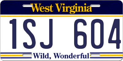 WV license plate 1SJ604