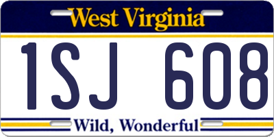 WV license plate 1SJ608
