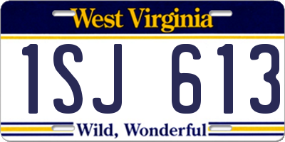 WV license plate 1SJ613