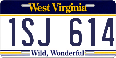 WV license plate 1SJ614