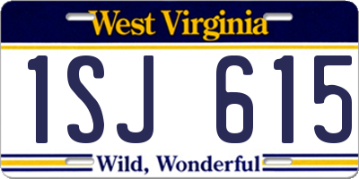 WV license plate 1SJ615
