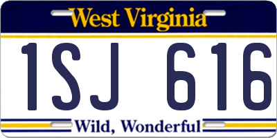WV license plate 1SJ616