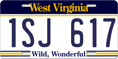 WV license plate 1SJ617