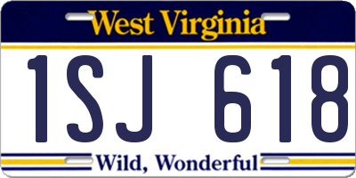 WV license plate 1SJ618