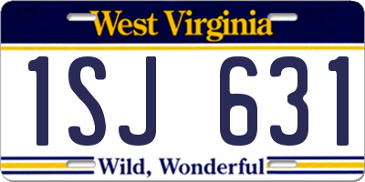 WV license plate 1SJ631