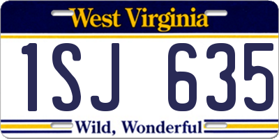 WV license plate 1SJ635