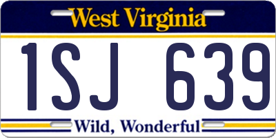 WV license plate 1SJ639