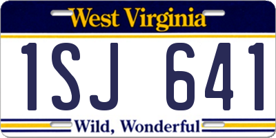 WV license plate 1SJ641