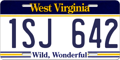 WV license plate 1SJ642