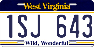 WV license plate 1SJ643