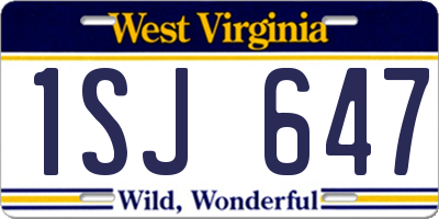 WV license plate 1SJ647