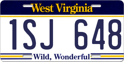 WV license plate 1SJ648